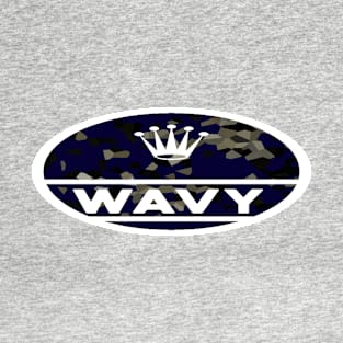 Wavy Badge Blue Crystal T-Shirt